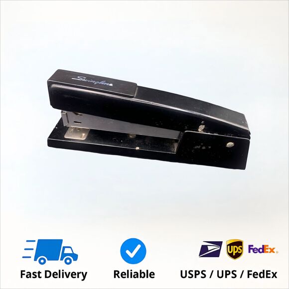 Vintage Working Swingline Usa Black Steel School Office 7'Heavy Desk Stapler - Picture 1 of 7